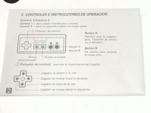 Manual Tennis NES