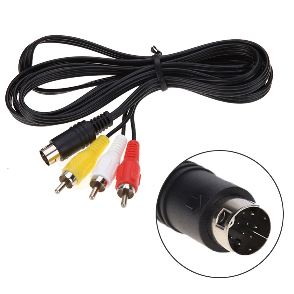 Lot Of 10 Composite AV Cables For Sega Saturn – RCA Video Game Accessory