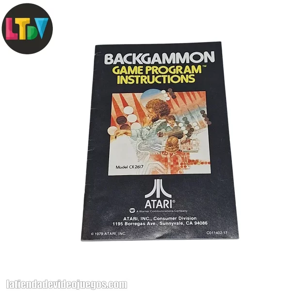 Manual Backgammon Atari 2600