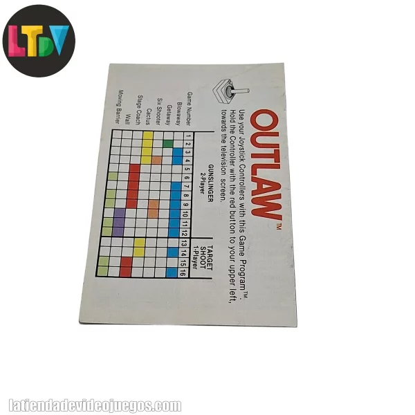 Manual Outlaw Atari 2600 - Imagen 2